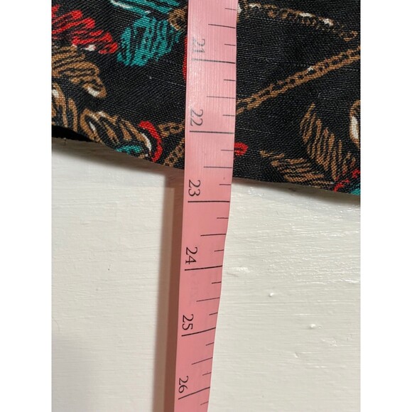 Vintage Anthony Michael Linen Blend Pencil Skirt Floral Leaf Print Black Size 8 - Picture 12 of 12